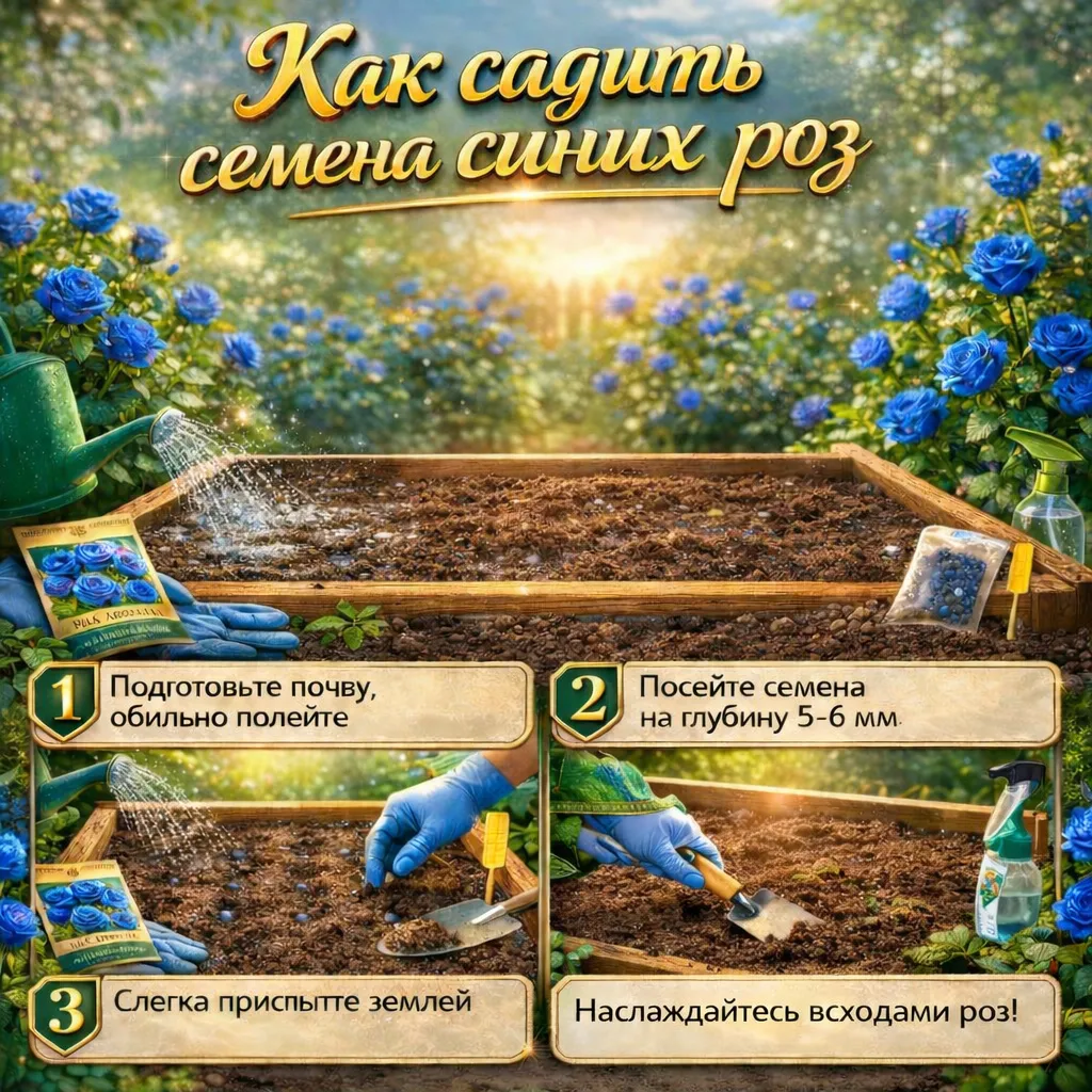 Как посадить семена синих роз — 4 шага